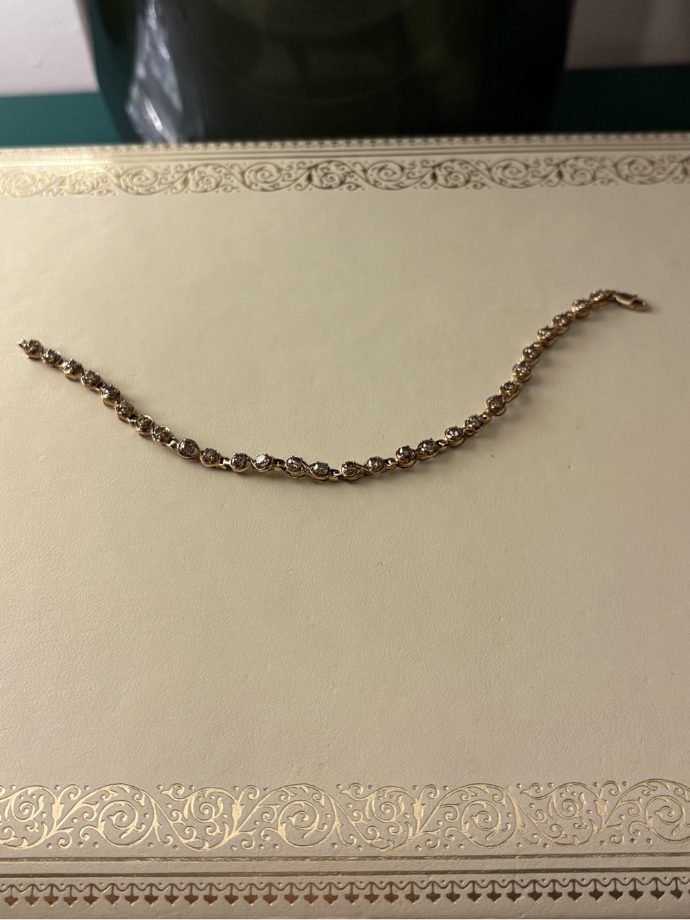 10k Gold Champagne Diamond Tennis Bracelet for Women